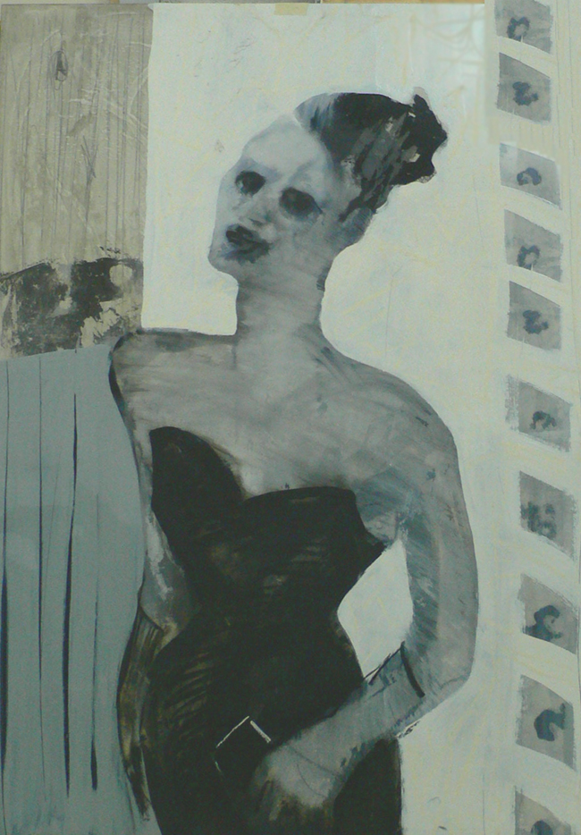 Linda - pintura - serie Asesinos - Acetato y pintura esmalte - 100 x 70 cm - Jaime Sánchez - 1997